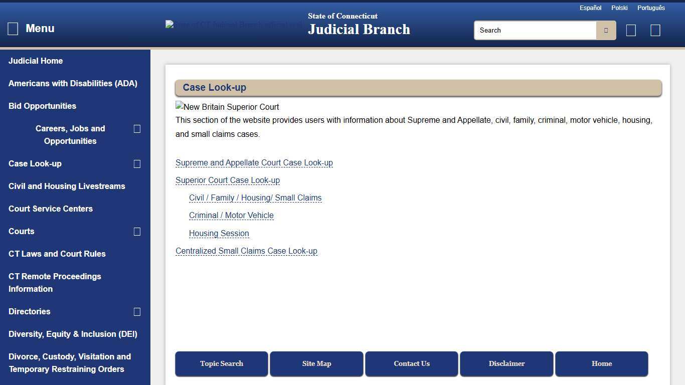 Case Look-up CT Judicial Branch